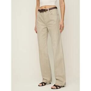 Reformation Khaki Straight Leg Jeans